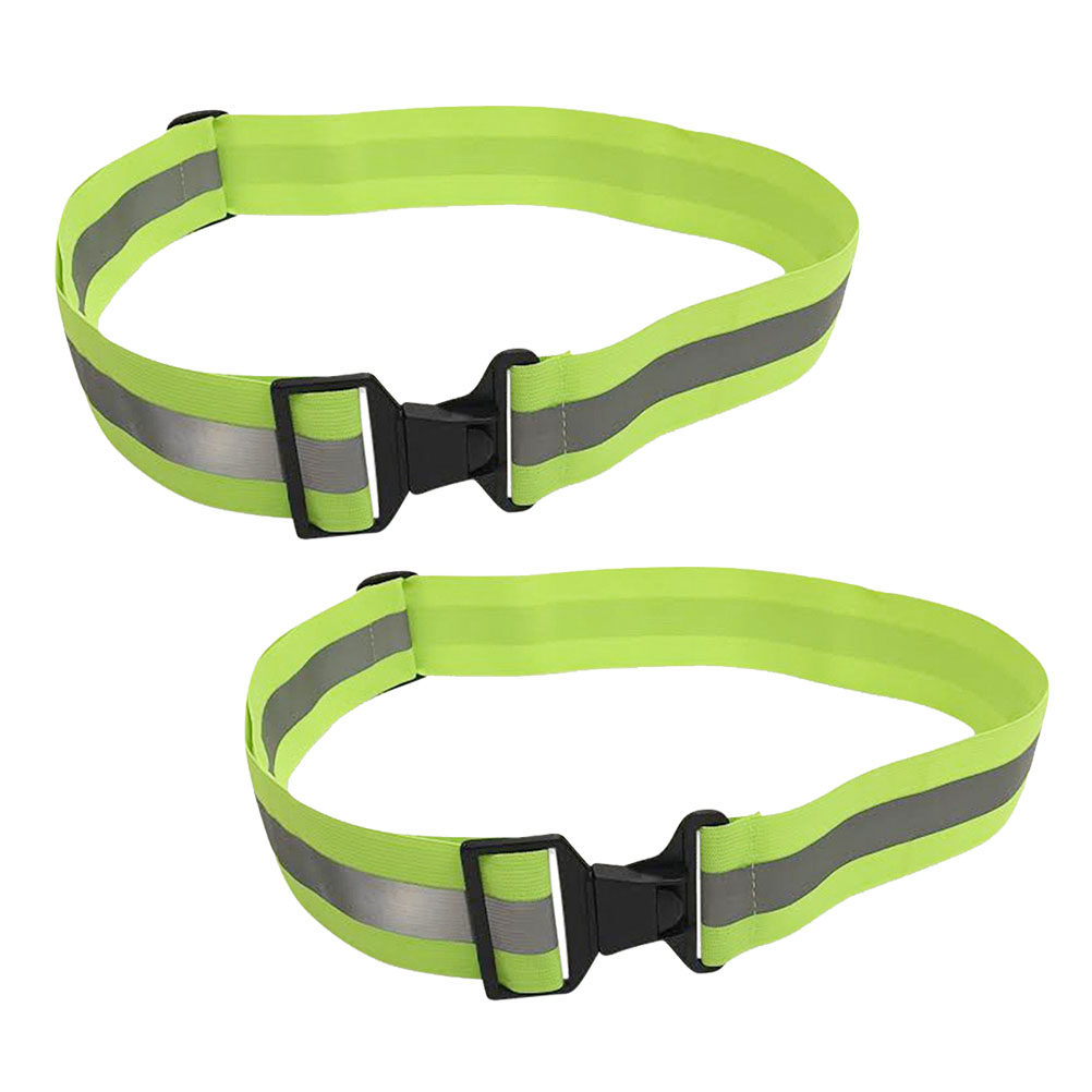 Running Gear Green - 2Pcs Reflective Waist Belt Fluorescent Green