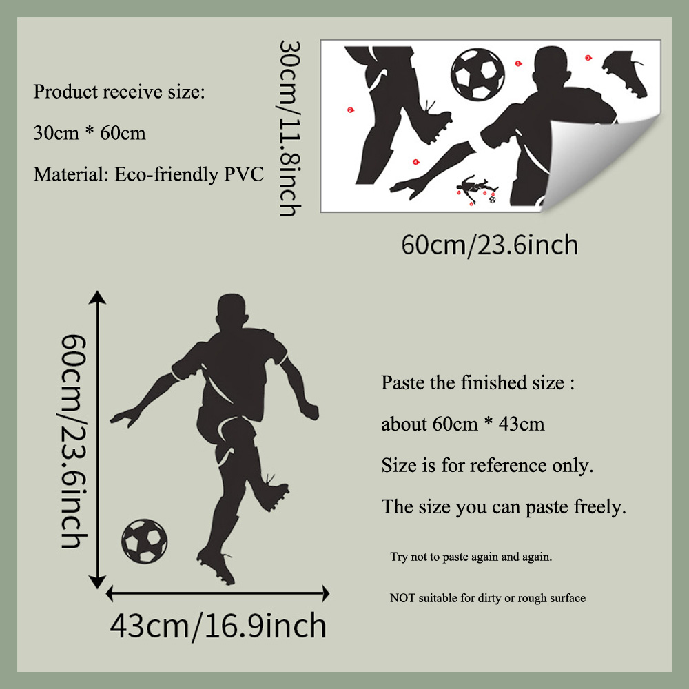 Football Player Silhouette Wal - Blister Plaster Sport ulasan dan harga