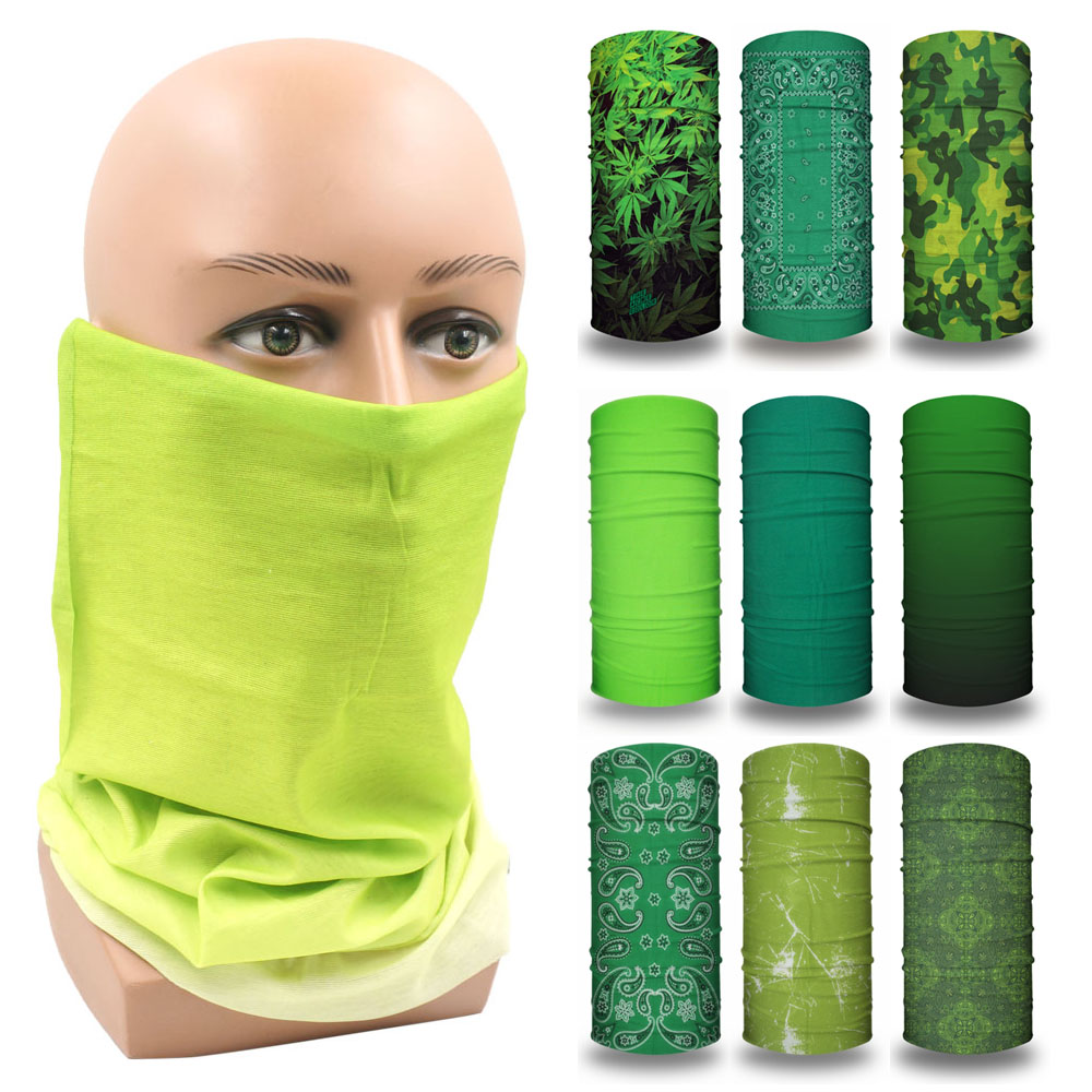 Green Face Bandanas Cover Hiki - Running Gear Green ulasan dan harga
