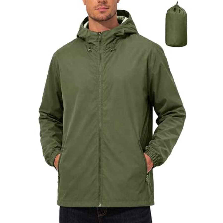 UIQUR Mens Rain Jacket Lightwe - Running Gear In Rain ulasan dan harga