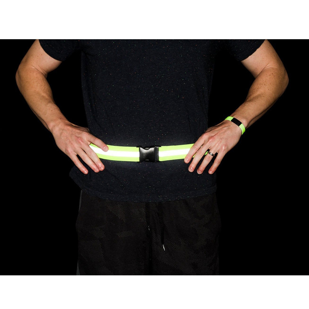 2Pcs Reflective Waist Belt Flu - Running Gear Green ulasan dan harga