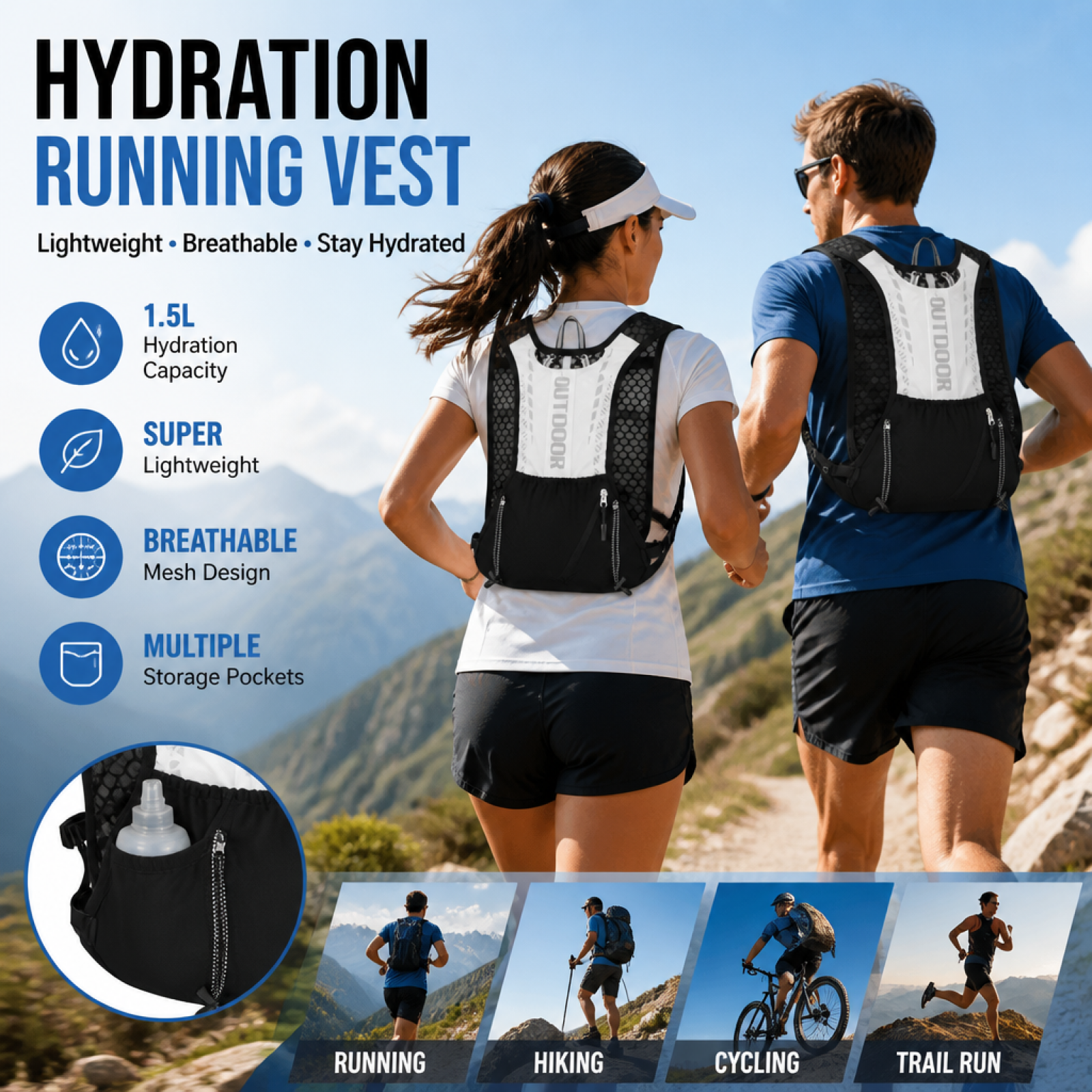 Long-Distance Water Vest Light - Running Gear Trail ulasan dan harga